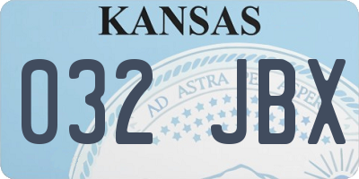 KS license plate 032JBX