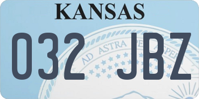 KS license plate 032JBZ