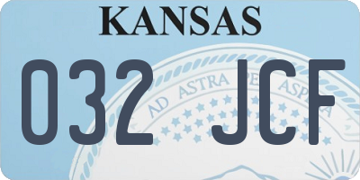 KS license plate 032JCF