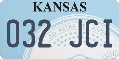 KS license plate 032JCI