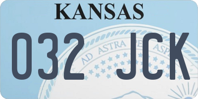 KS license plate 032JCK