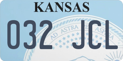 KS license plate 032JCL