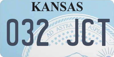 KS license plate 032JCT