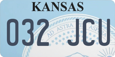 KS license plate 032JCU