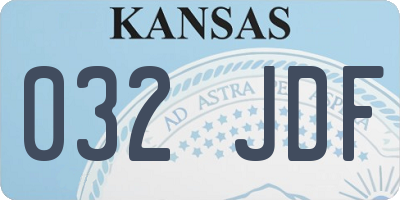 KS license plate 032JDF