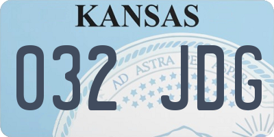 KS license plate 032JDG