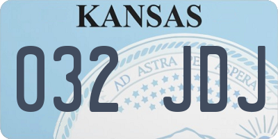 KS license plate 032JDJ