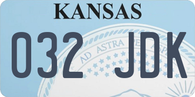 KS license plate 032JDK