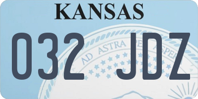 KS license plate 032JDZ