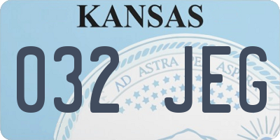 KS license plate 032JEG