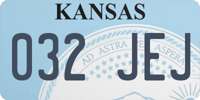 KS license plate 032JEJ