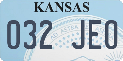 KS license plate 032JEO