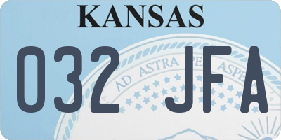 KS license plate 032JFA