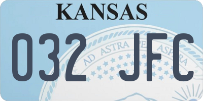 KS license plate 032JFC