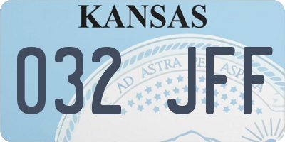 KS license plate 032JFF