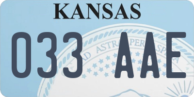 KS license plate 033AAE