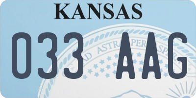 KS license plate 033AAG