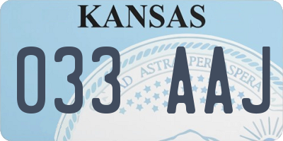 KS license plate 033AAJ