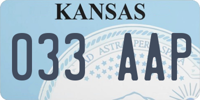KS license plate 033AAP