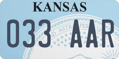 KS license plate 033AAR