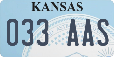 KS license plate 033AAS