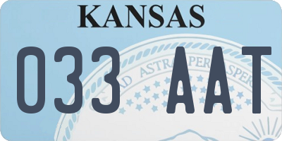 KS license plate 033AAT