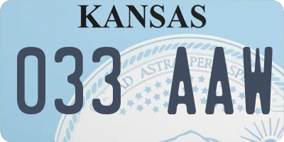 KS license plate 033AAW