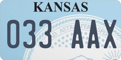 KS license plate 033AAX