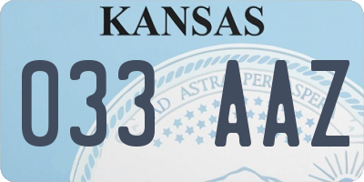 KS license plate 033AAZ