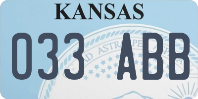 KS license plate 033ABB