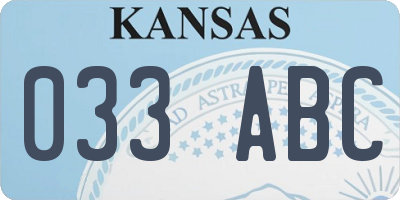 KS license plate 033ABC