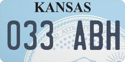 KS license plate 033ABH