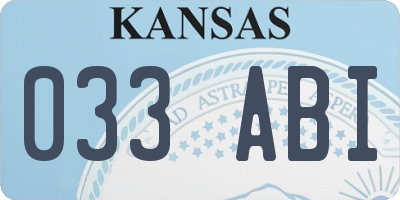 KS license plate 033ABI