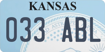 KS license plate 033ABL