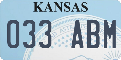 KS license plate 033ABM