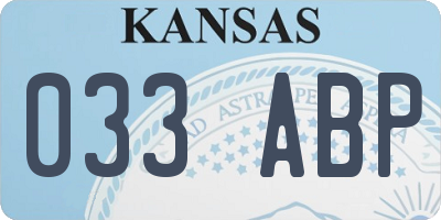 KS license plate 033ABP