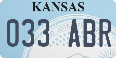 KS license plate 033ABR