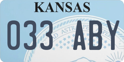 KS license plate 033ABY