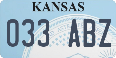 KS license plate 033ABZ