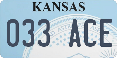 KS license plate 033ACE
