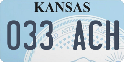KS license plate 033ACH