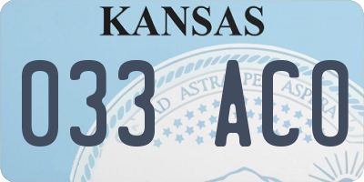 KS license plate 033ACO