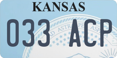 KS license plate 033ACP