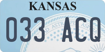 KS license plate 033ACQ