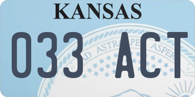 KS license plate 033ACT