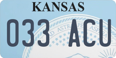 KS license plate 033ACU