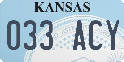 KS license plate 033ACY