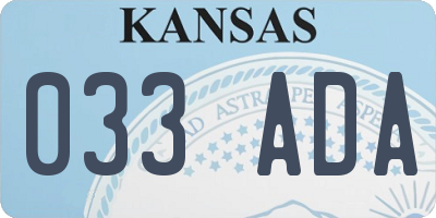 KS license plate 033ADA