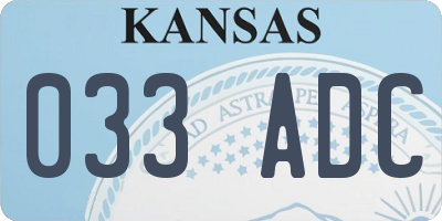 KS license plate 033ADC