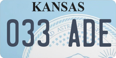 KS license plate 033ADE